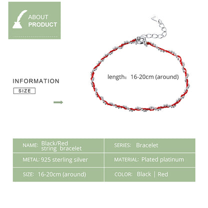 Compact Red String Bracelet