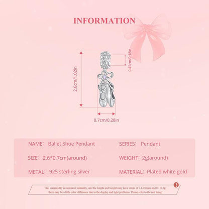 Ballet Shoe Pendant Charm