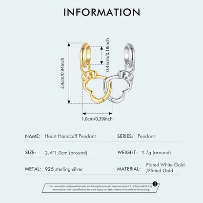 Heart Handcuff Pendant Charm