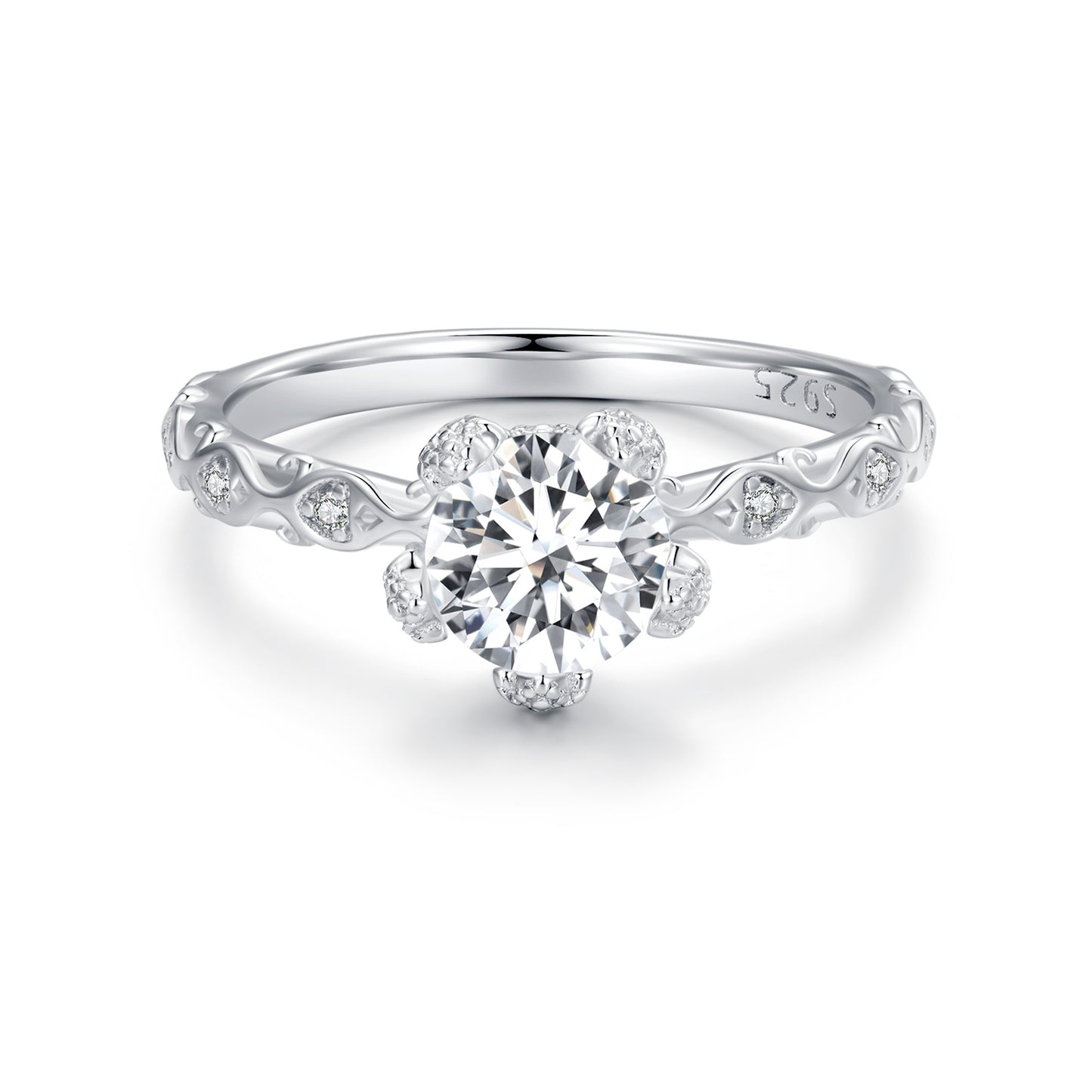 Crown Design Moissanite Ring