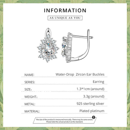 Teardrop Cubic Zirconia Clip Earrings