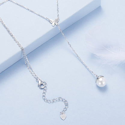 Butterfly and Pearl Necklace