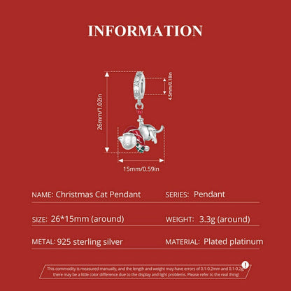 Christmas Cat Pendant Charm