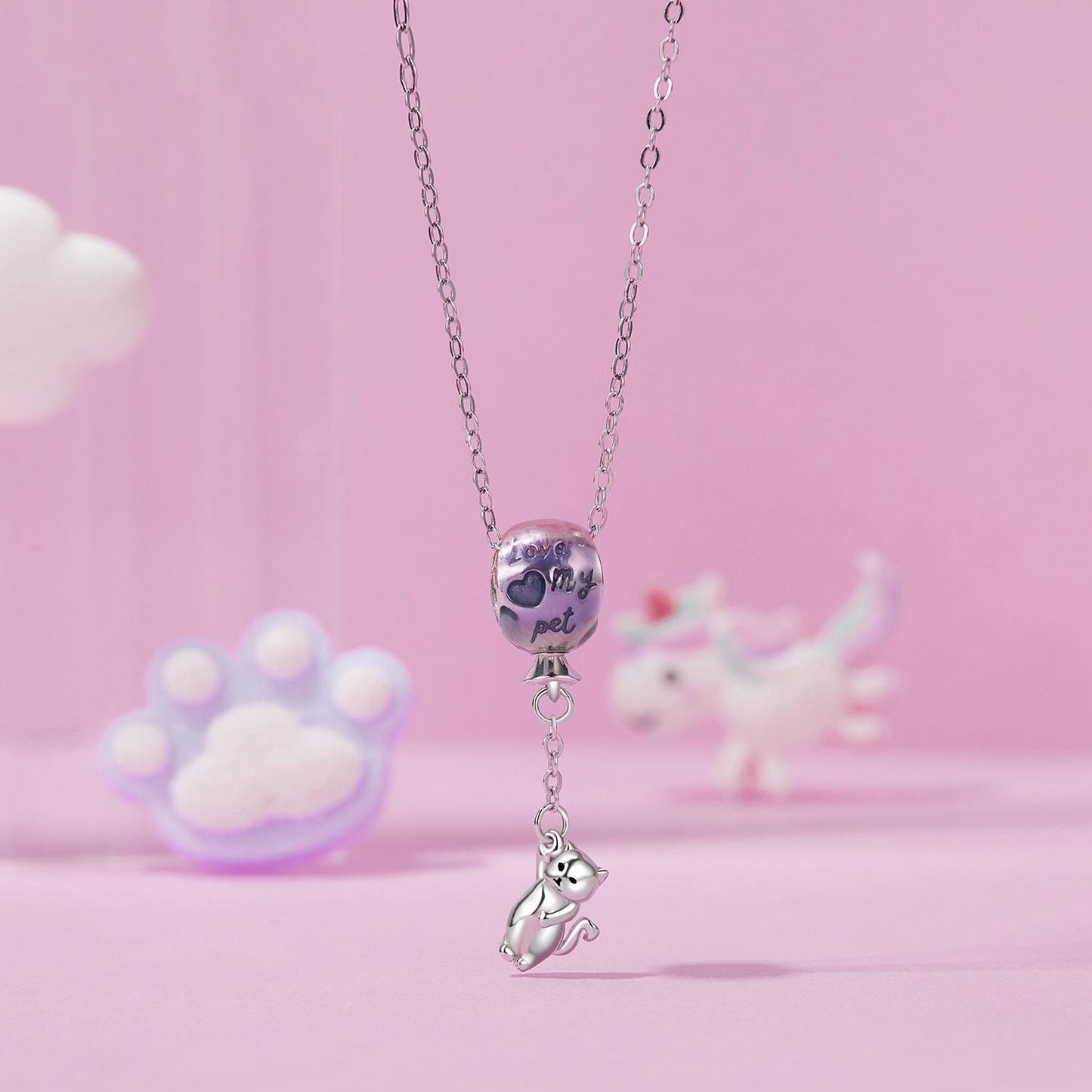Flying Balloon Cat Charm