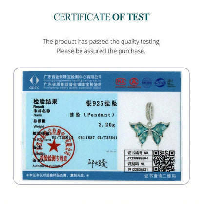 Blue Sparkling Butterfly Pendant Charm