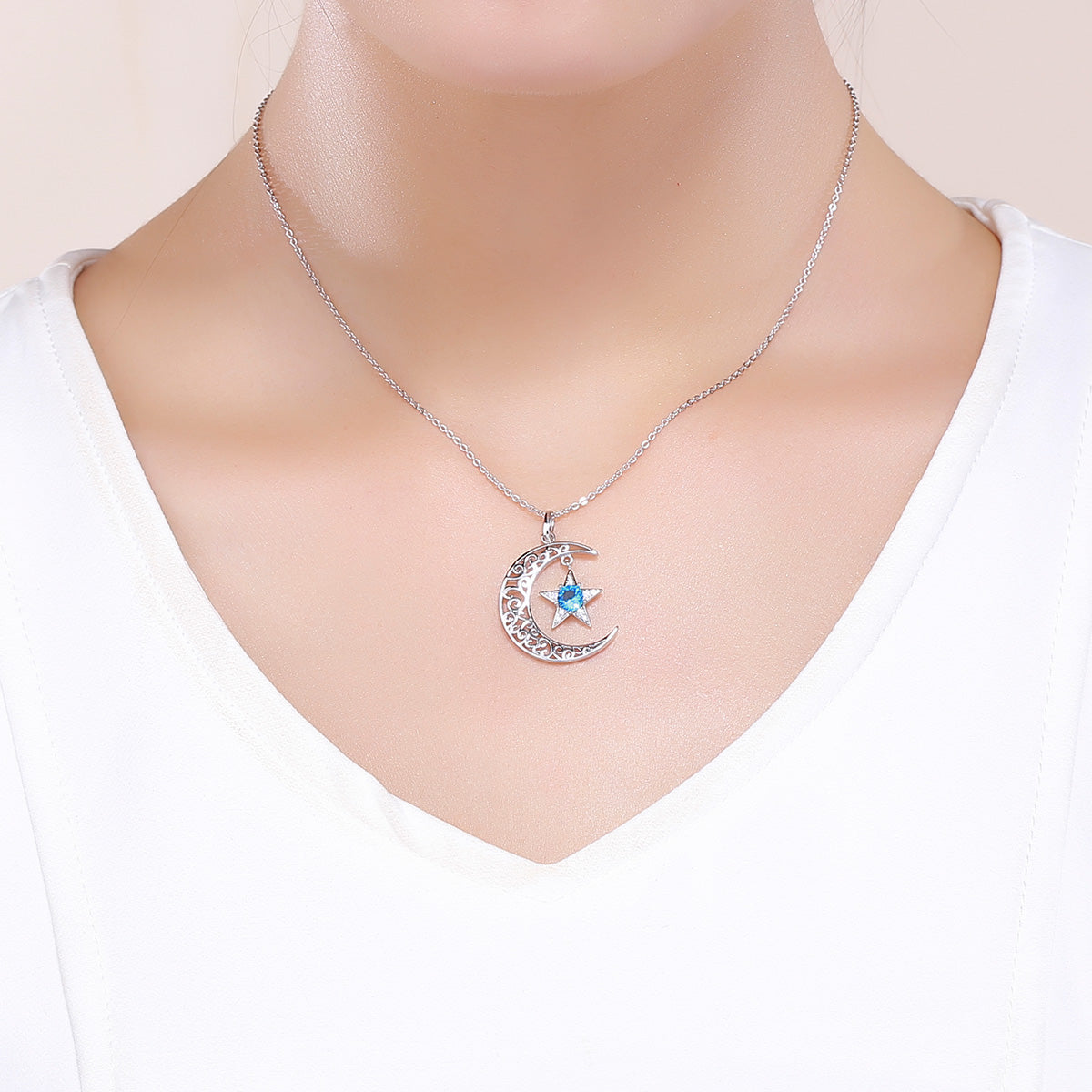 Glittering Cosmos Sterling Silver Necklace
