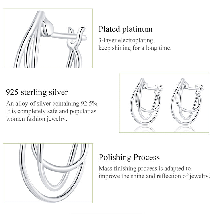 Interwoven Line Hoop Earrings