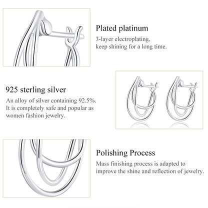 Interwoven Line Hoop Earrings