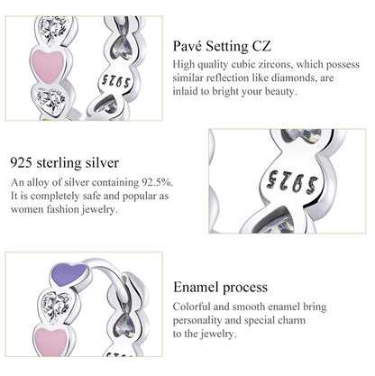 Rainbow Heart Ear Climbers