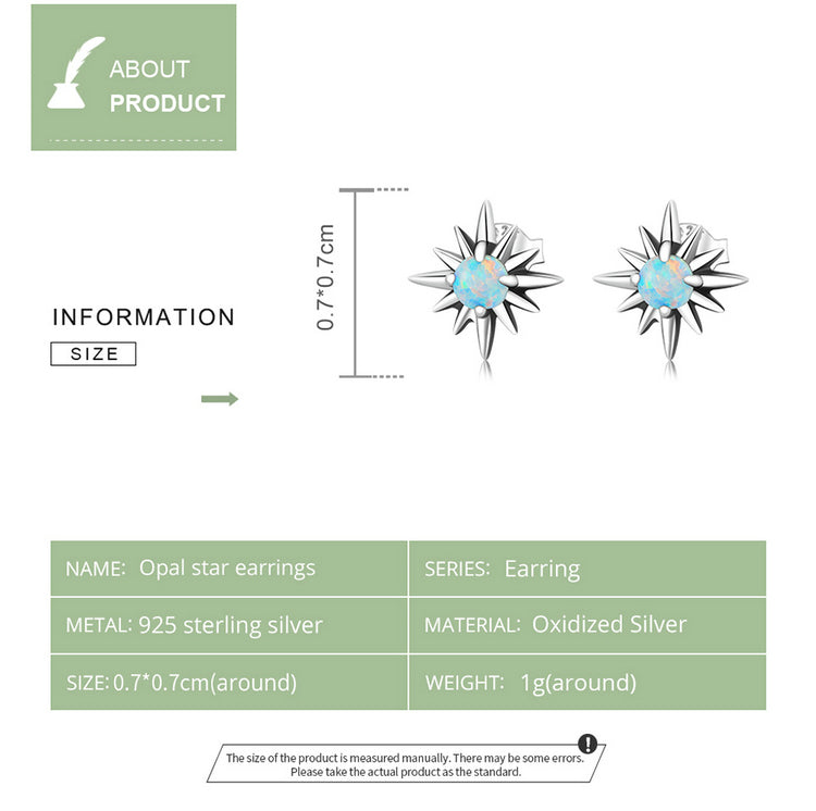 Opal Star Stud Earrings