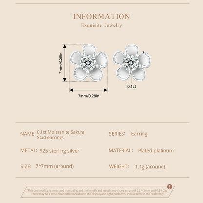 Cherry Blossom 0.1ct Moissanite Studs
