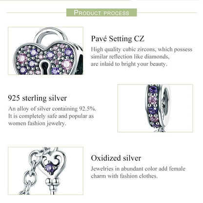 The Key of Heart Safety Chain Charm