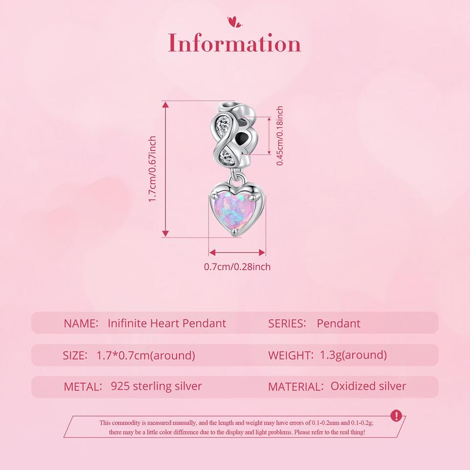 Inifinite Heart Pendant Charm