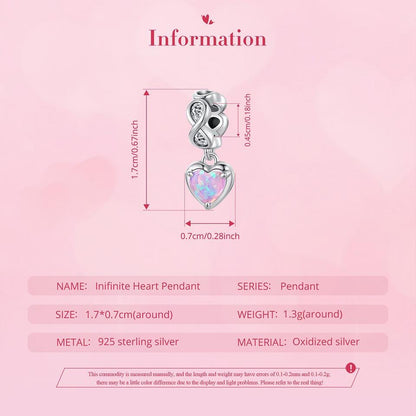 Inifinite Heart Pendant Charm