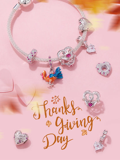 Heart Silicone Spacer Beads Charm