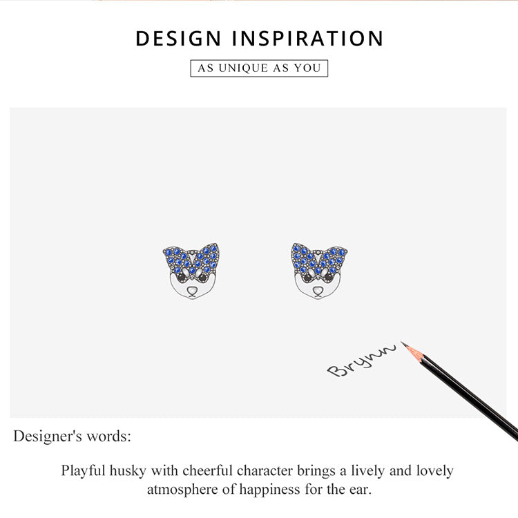 Husky Stud Earrings