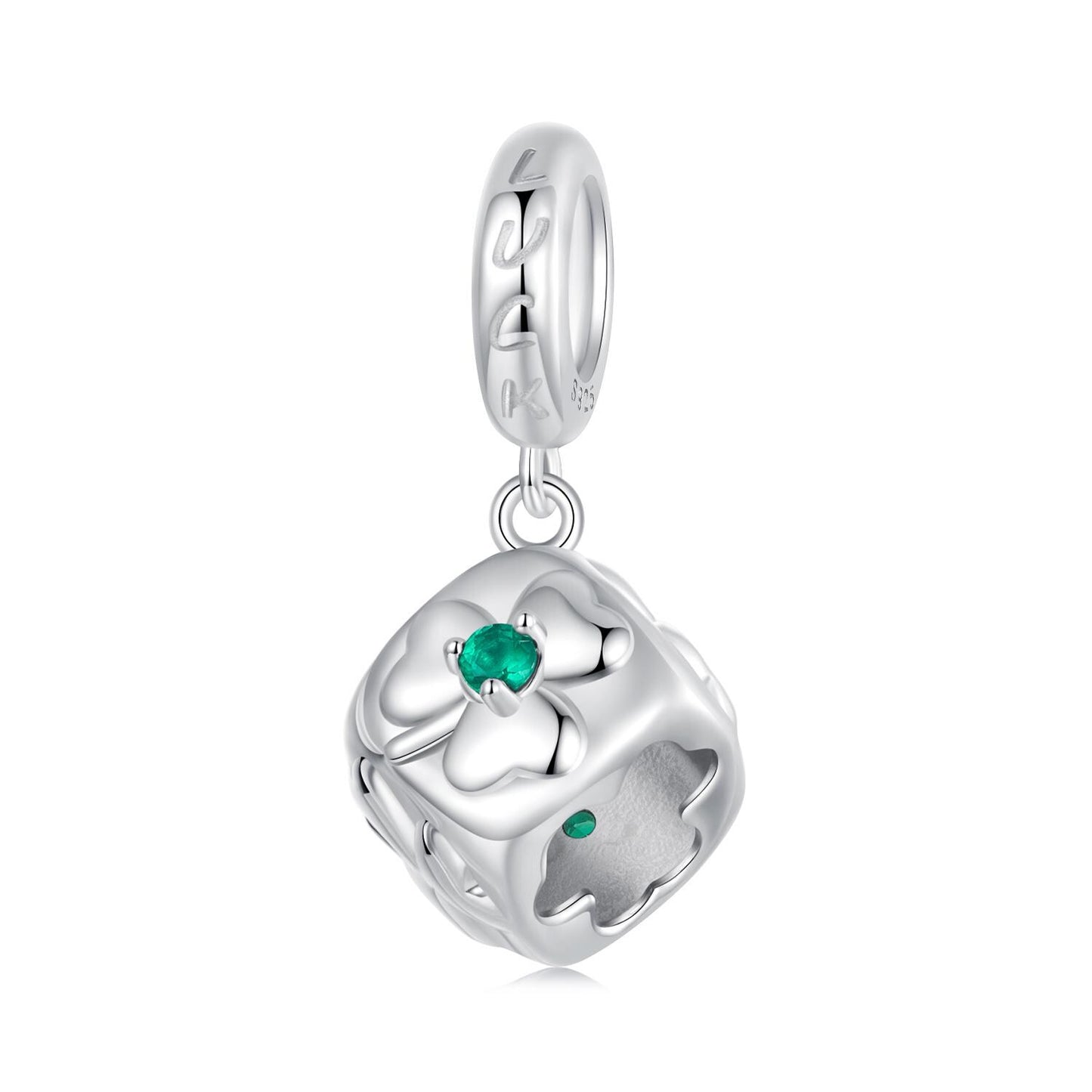 Four-leaf Clover Dice Pendant Charm