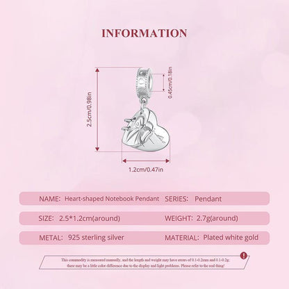 Love Notepad Pendant Charm