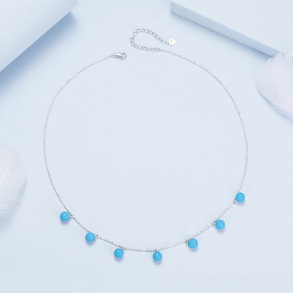 Blue Turquoise Collarbone Chain Necklace