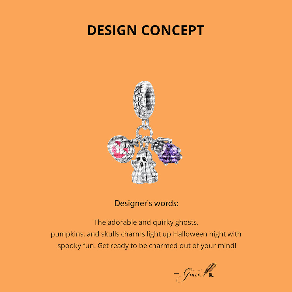 Mini 3-in-1 Halloween Ghost Pendant Charm