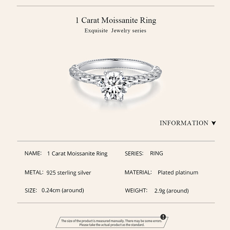 1 Carat Moissanite Ring