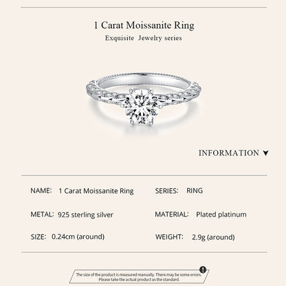 1 Carat Moissanite Ring