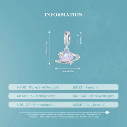 Planet Shell Pendant Charm
