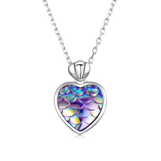 Scale Heart Pendant Necklace