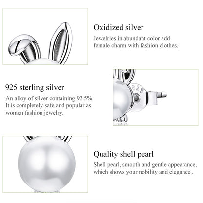 Compact Rabbit Hoop Earrings
