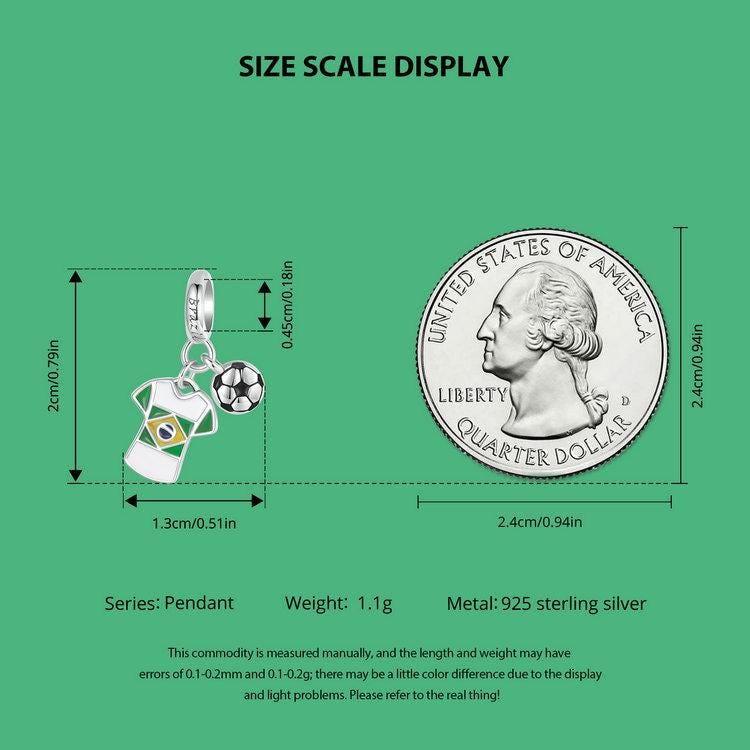 Brazil Football Jersey Charm