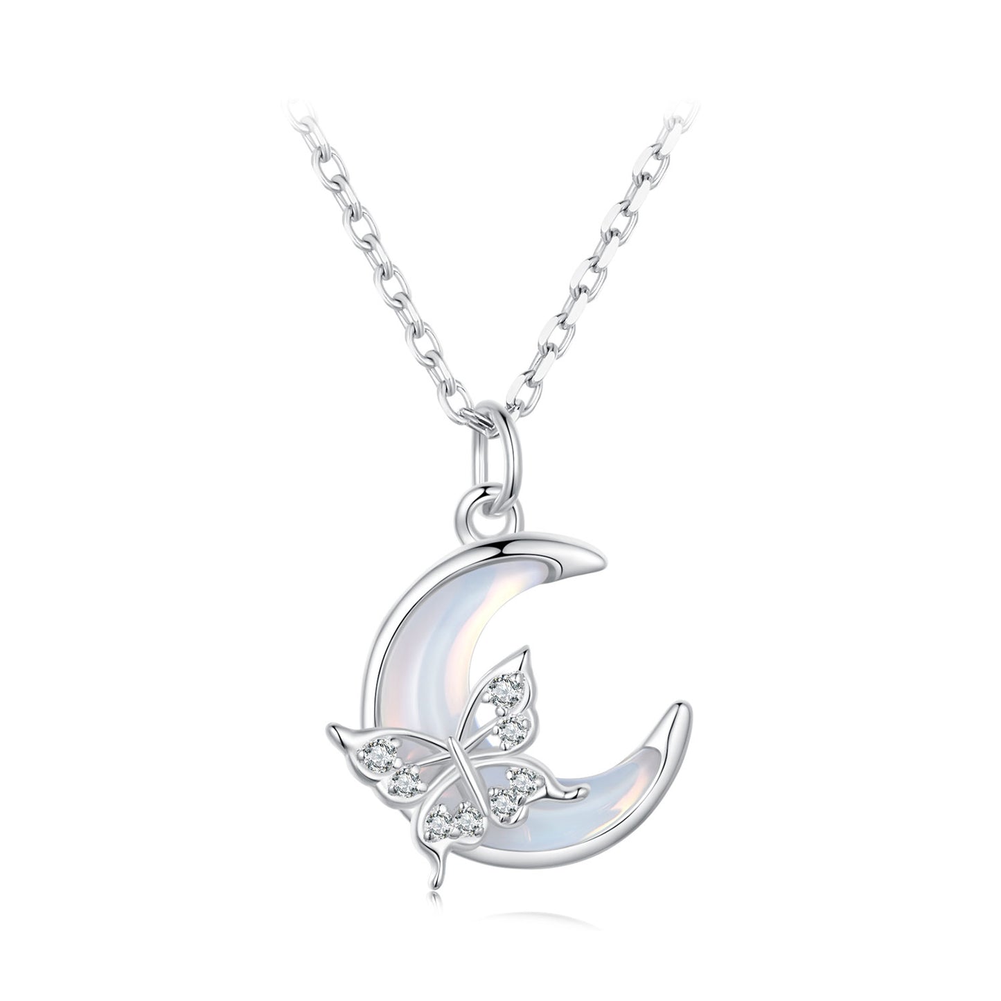 Lunar Butterfly Pendant Necklace