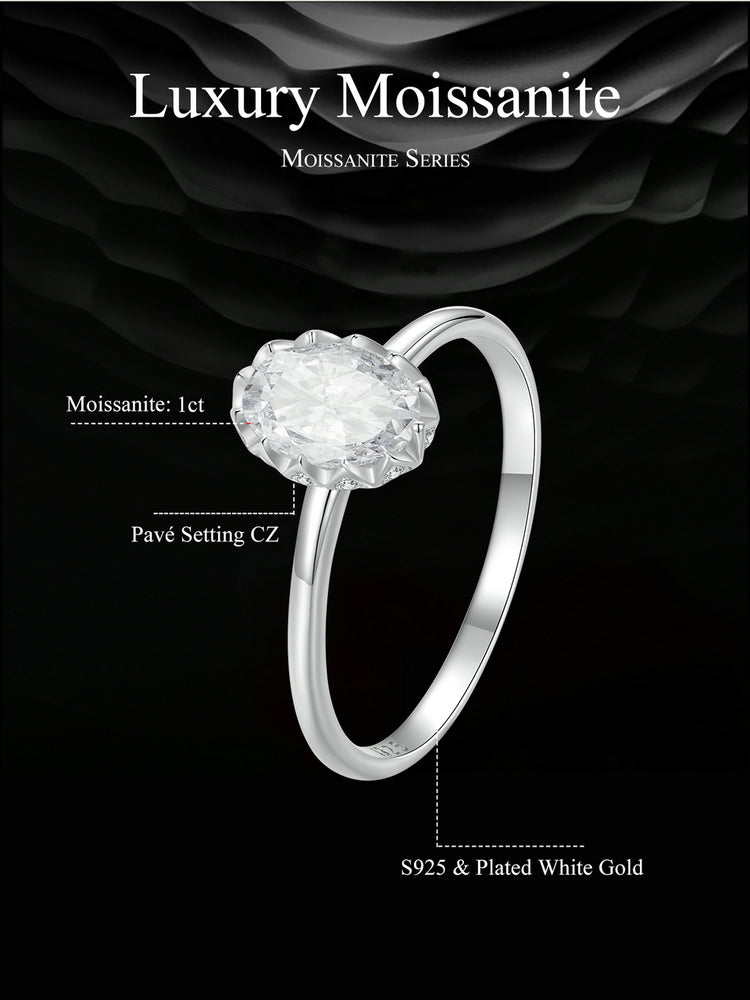Radiant Beauty 1 Carat Moissanite Ring
