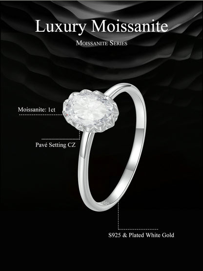 Radiant Beauty 1 Carat Moissanite Ring