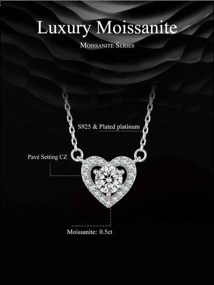 0.5ct Heart-Shaped Moissanite Necklace