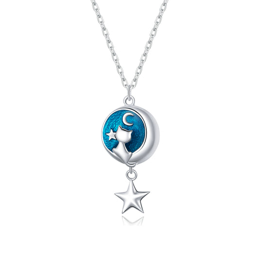 Moon Cat Pendant Necklace