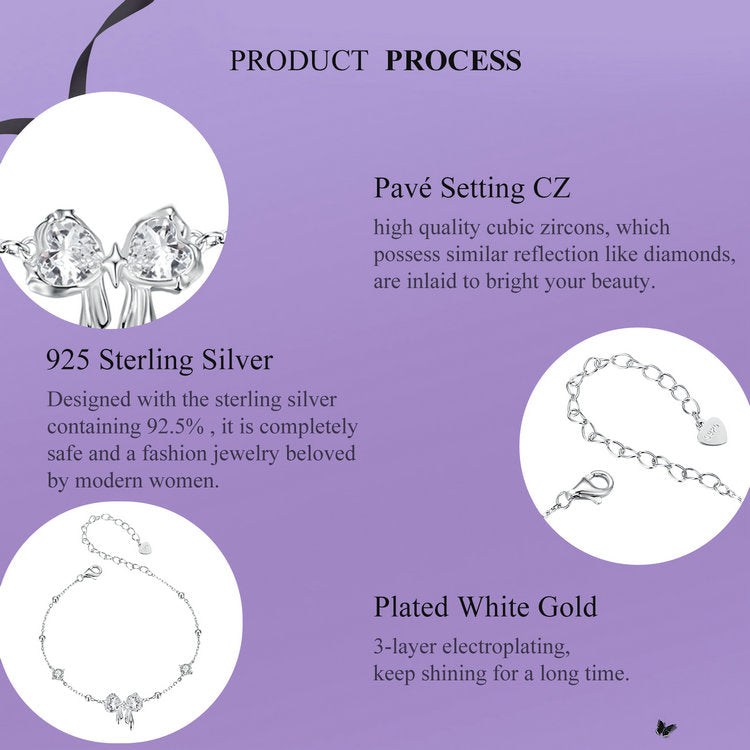 Glittering Bow Accent Bracelet