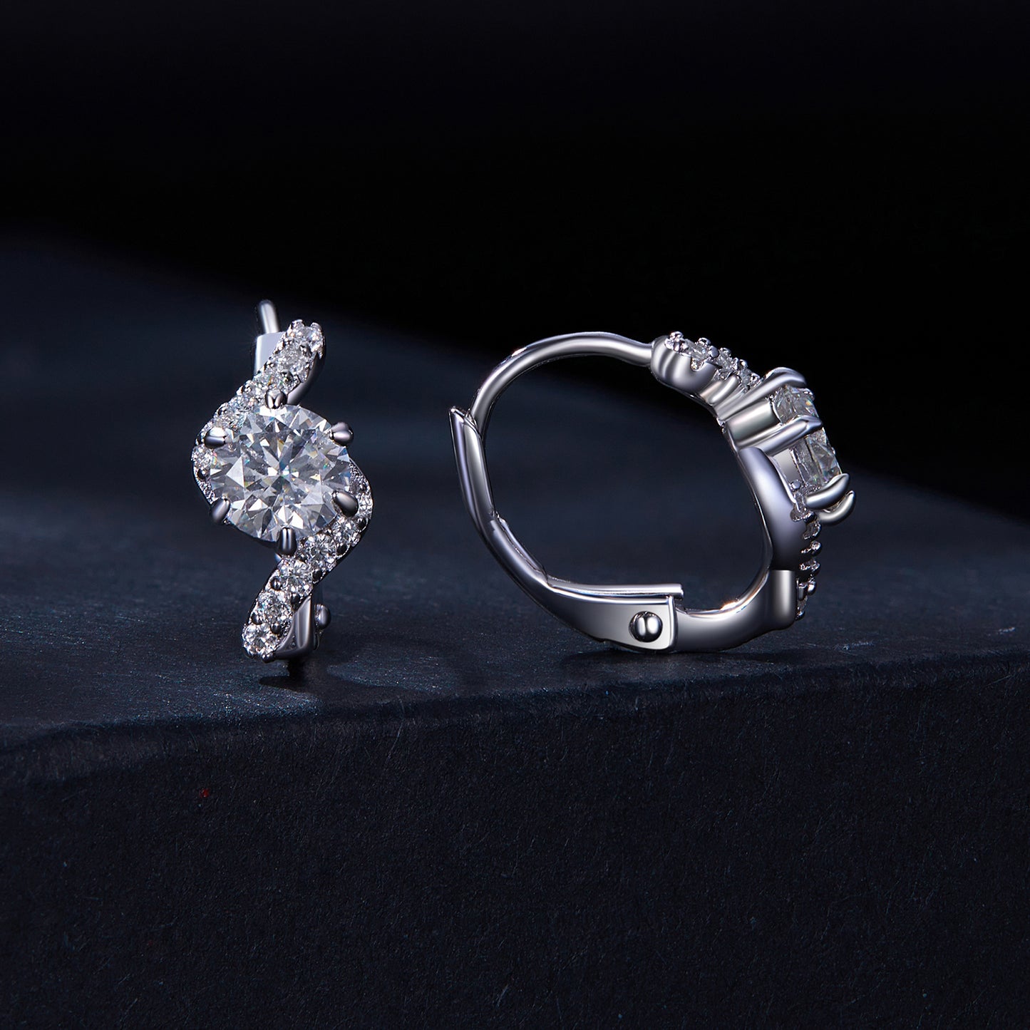 0.5ct Moissanite Spring Ear Climbers
