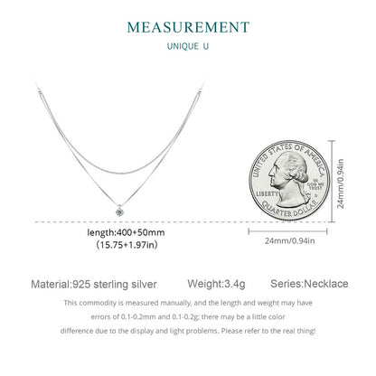 Sparkling Double-Layer Necklace