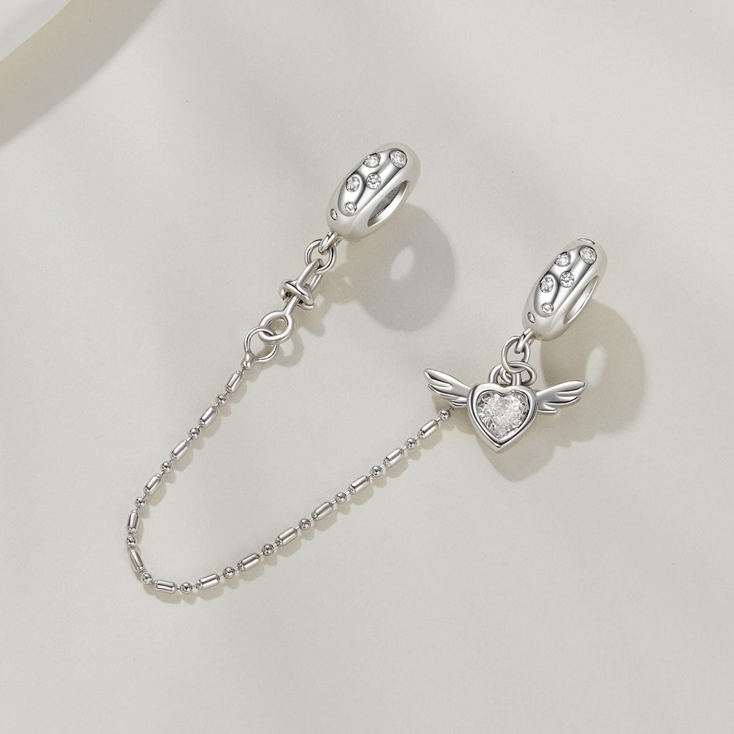 Heart Wing Safety Chain Charm