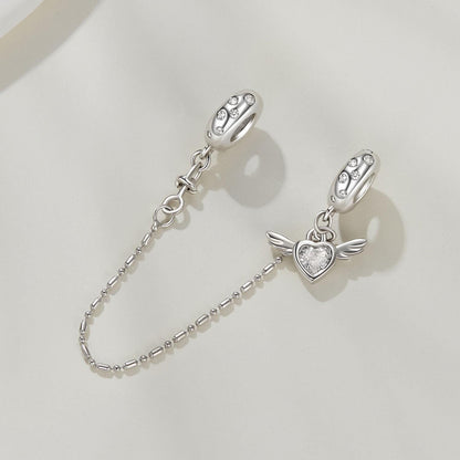Heart Wing Safety Chain Charm