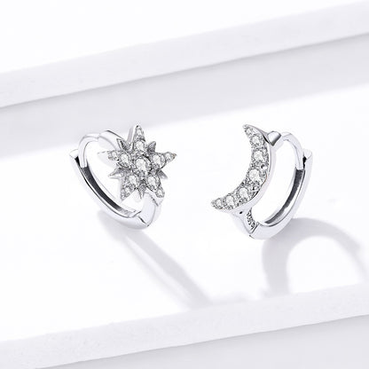 Star Moon Stud Earrings