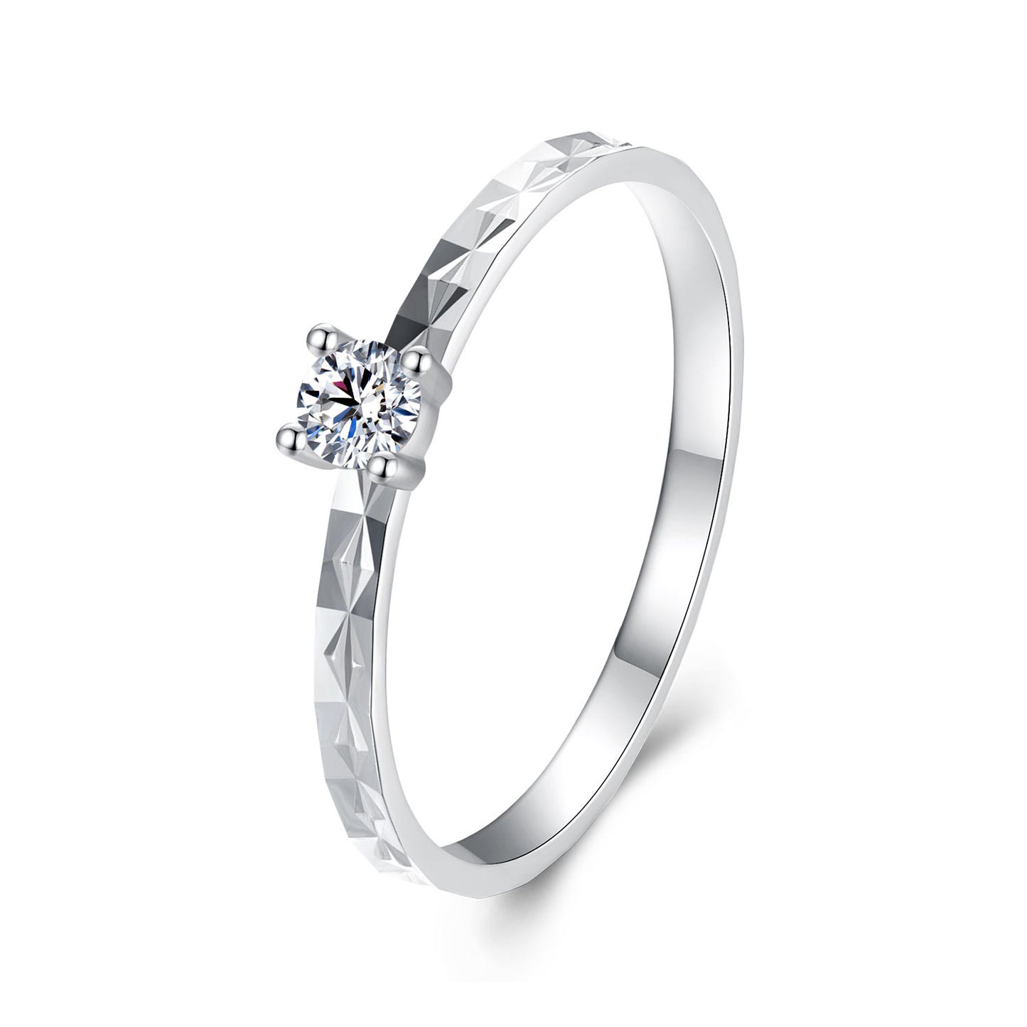 Shimmering Solo Moissanite Ring