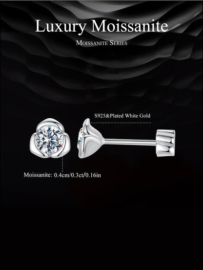 Rose Cut Moissanite Studs