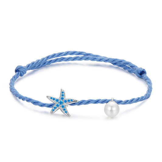 Starfish Shell Beaded Cord Bracelet