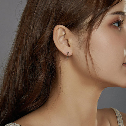 Elegant Rose Hoop Earrings