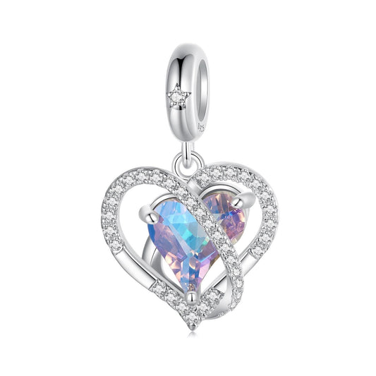 Interweaving Heart Pendant Charm