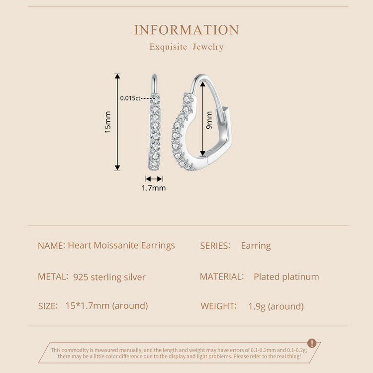 Heart-Shaped Moissanite Ear Climbers