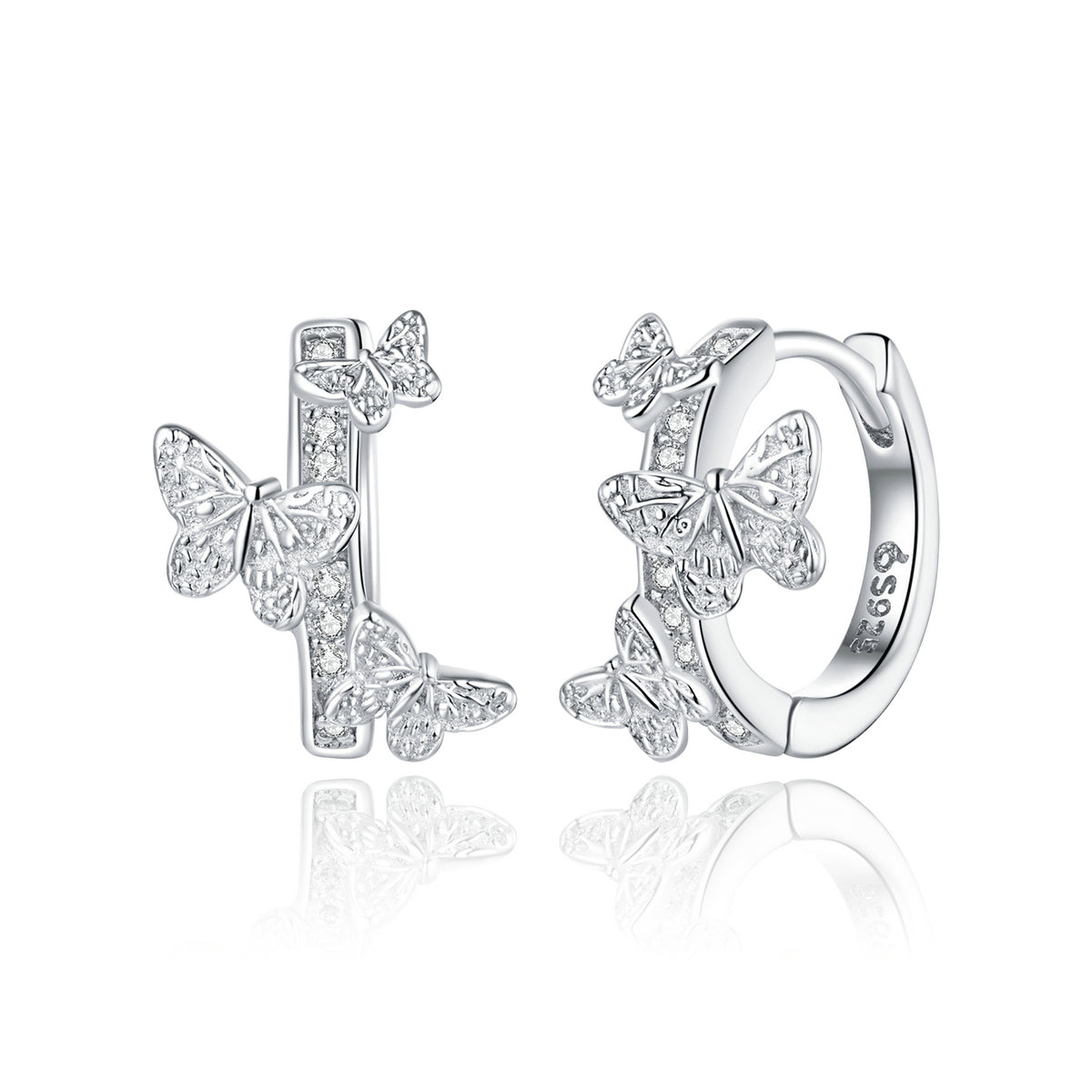 Flying Butterfly Hoop Earrings