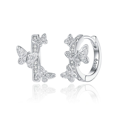 Flying Butterfly Hoop Earrings