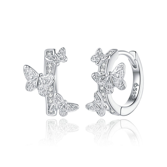 Flying Butterfly Hoop Earrings